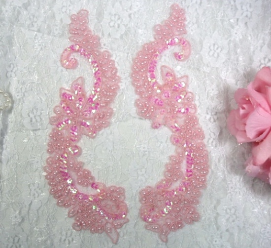 Pink Venise Lace Appliques