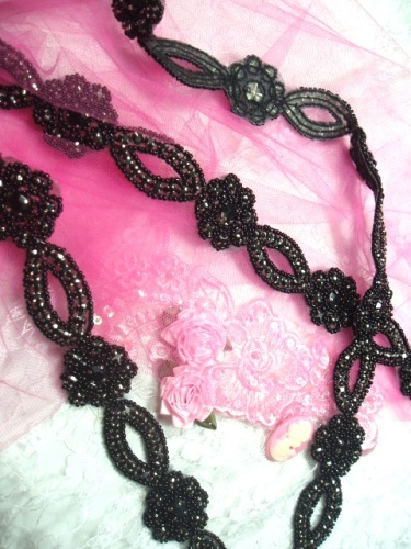 trim black rhinestone