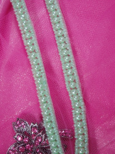 0287  Mint Green Pearl  Beaded Sewing Trim 1/4"-mint,green,beaded,sewing,trim,pearl,pre-cut