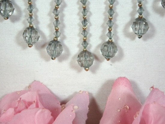C041  Silver/Gray Crystal Beaded Fringe Sewing Trim 3.75"-embellishment,sequin,beaded,beads,applique,trim,motif,crystal,fringe,silver,gray
