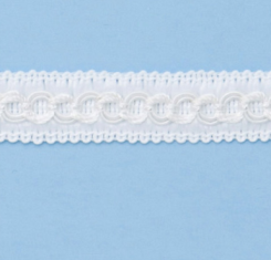 E1903 White Woven Braid Gimp Sewing Upholstery Trim 3/4"
