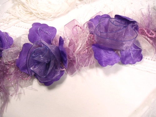 E5665 Purple  Flower Stretchy Sewing Trim