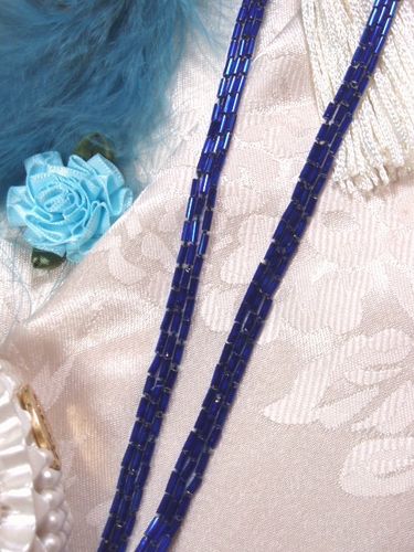 T8404  Blue Beaded Trim 1/4"