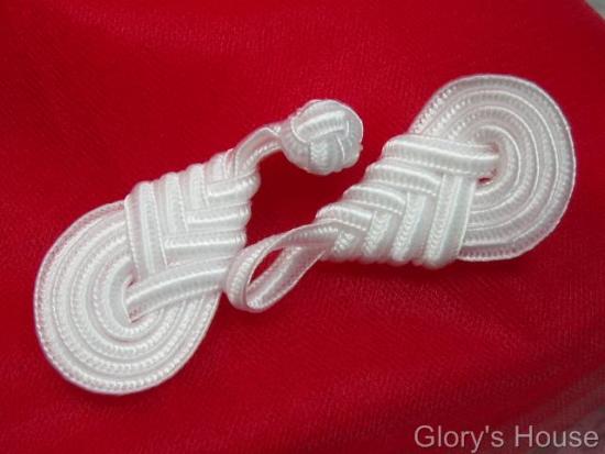 0253  White President Frog Button Closure 4"