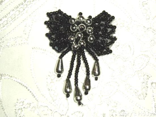 HB6300  Black Silver Beaded Sequin Hair bow-hair,bow,hair,bow,lavender,beaded,sequin