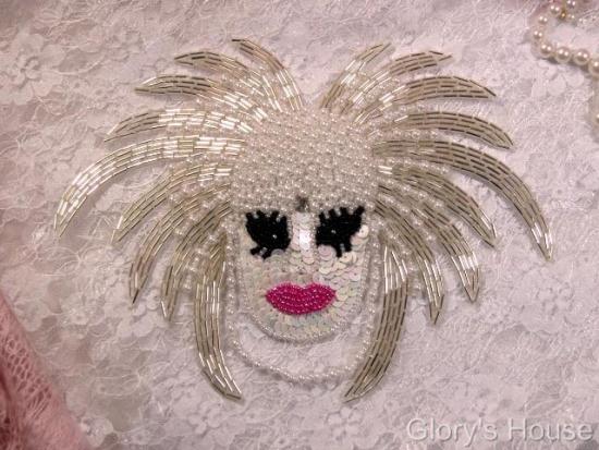 "Bad Hair Day" 8" Sequin Beaded Applique