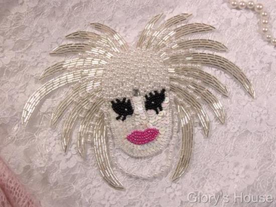 "Bad Hair Day" 8" Sequin Beaded Applique
