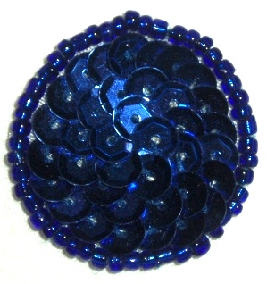 EB4 Dot/Bubble Blue Sequin Beaded Applique 1"