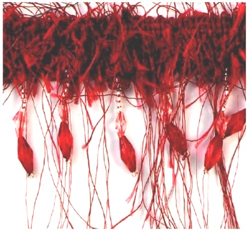 D6264  Brick Red Eyelash Gimp Fringe Trim Pre-cut 1 Yard