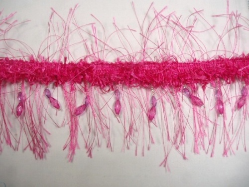 D6264  Fuchsia Eyelash Gimp Fringe Trim Pre-cut 1 Yard