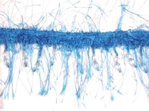 D6264  Turquoise Eyelash Gimp Fringe Trim Pre-cut 1 Yard