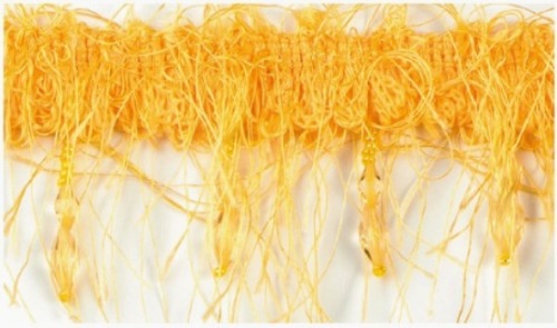 D6264  Yellow Eyelash Gimp Fringe Trim Pre-cut 1 Yard