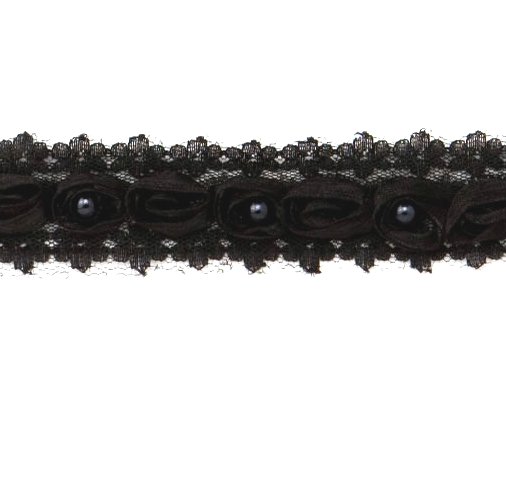 E4444  Black Lace Wedding Bridal Sewing Trim 1"