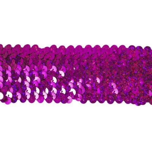 E4562 Magenta Holographic Sequin Stretch Starlight Trim