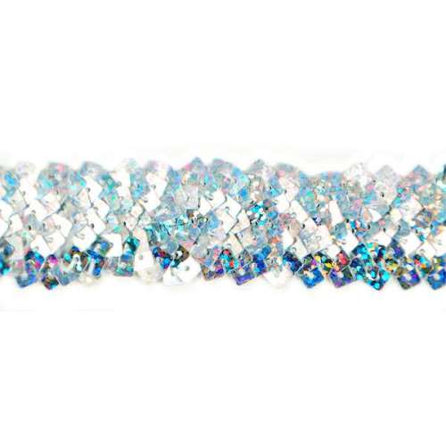 E4568  SIlver Stretch Starlight Sequin Trim