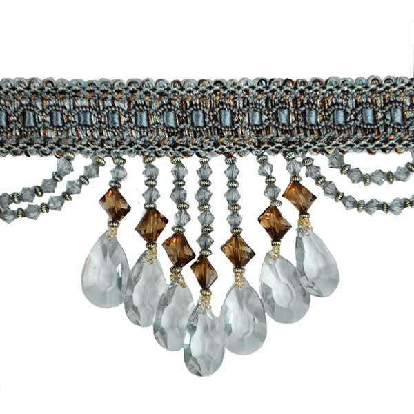E6111 Blue Green Isabella Drapery Teardrop Trim 5"