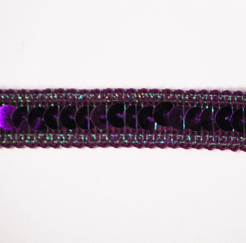 E6168  Purple Sequin Sewing Craft Trim 1/2"