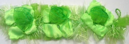 E5665 Lime Green Flower Stretchy Sewing Trim