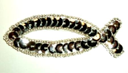 LC1325 Fish Symbol Sequin Beaded Applique-sequin,beaded,applique,fish