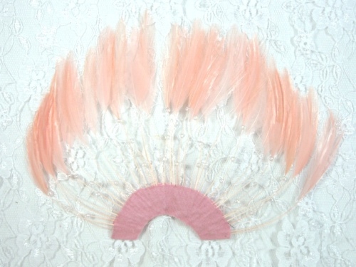 MR003   Peach Half Circle Feather Applique 8"