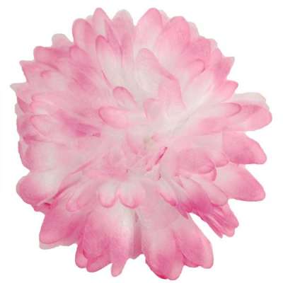 E6021 Organza Mum Fuchsia Floral  Applique Pin Brooch 4.5"