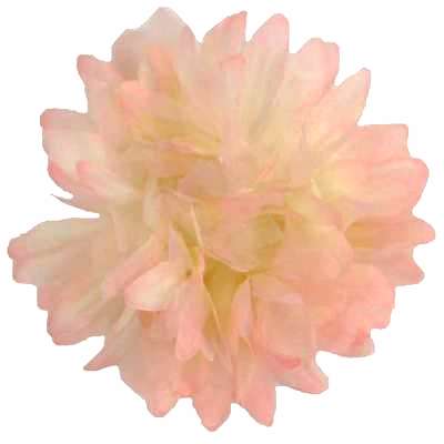 E6021 Organza Mum Peach Floral  Applique Pin Brooch 4.5"