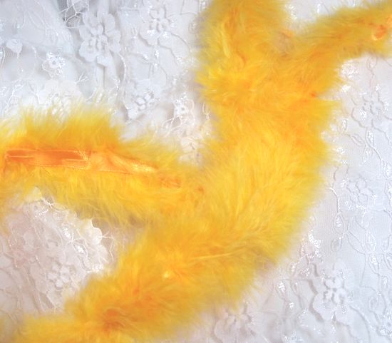D6267  Yellow Marabou Fur Feather Trim 36" Package Pre-cut