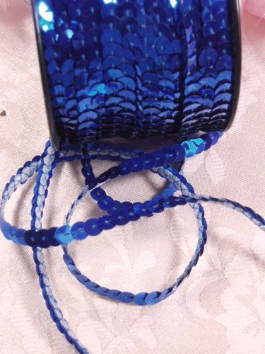 SS  3 Yards Blue Sequin Strand 6mm Trim