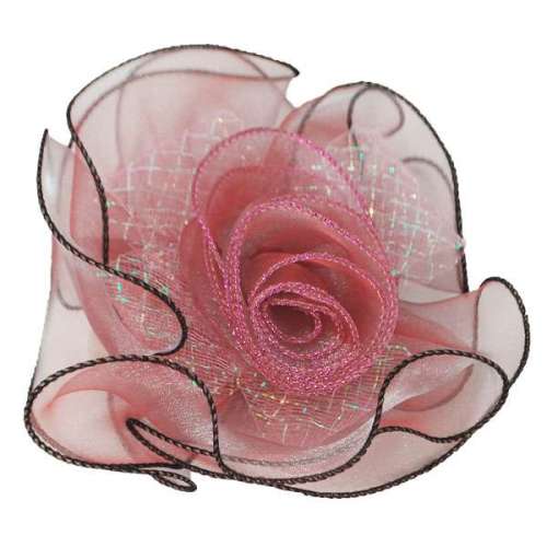 EL6224  Dusty Rose Floral Tieback Clip 7"