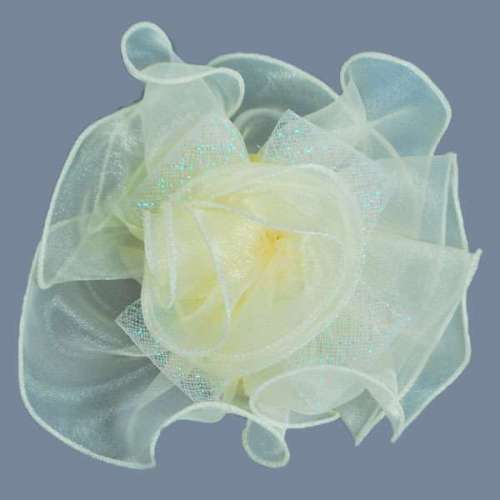 EL6224  Ivory Floral Tieback Clip 7"