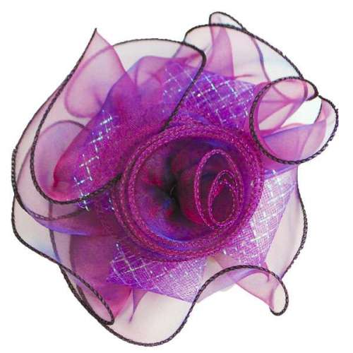 EL6224  Purple Floral Tieback Clip 7"