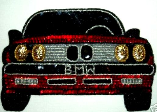 K9255  BMW Car Sequin Beaded Applique 8.5"