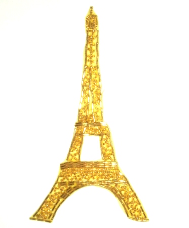 E836 Eiffel Tower Sequin Beaded Applique 6.75"