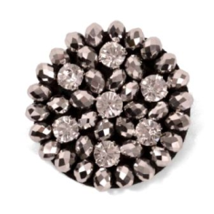 E2646  Silver Beaded Rhinestone Applique 2"