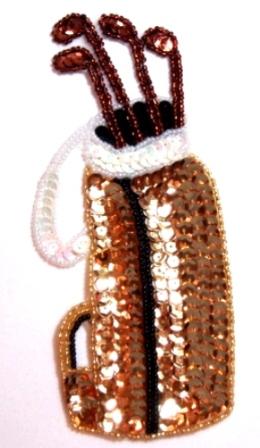 LC246 Golf Club Bag Sequin Beaded Applique 6"
