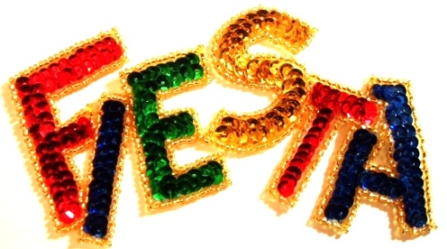 LC65  Fiesta Mexican Sequin Beaded Applique 5.5"