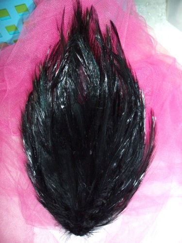 MR002  Black Feather Pad Applique 7"