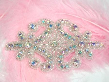 HB3140  Crystal AB Rhinestone Beaded Hair bow-hair,bow,hairbow,crystal,ab,rhine,rhinestone,stone,beaded
