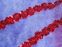 0248  Red Sequin Floral Trim 1/2"