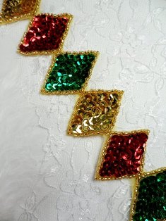 0271 Christmas Diamond Sequin Beaded Trim