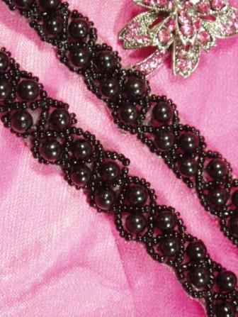 0285 Black Beaded Sewing Trim 5/8"-black,beaded,sewing,trim,pearl,braided