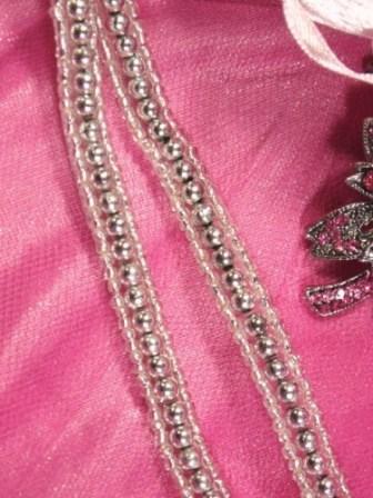 0287  Silver Pre-Cut 1 Yard  Beaded Sewing Trim 1/4"-silver,beaded,sewing,trim,pearl,pre-cut
