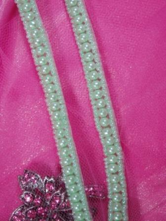 0287  Mint Green Pearl  Beaded Sewing Trim 1/4"