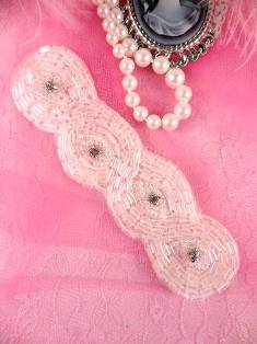 0303 Cyrstal AB Braided Rhinestone Beaded Applique 5"