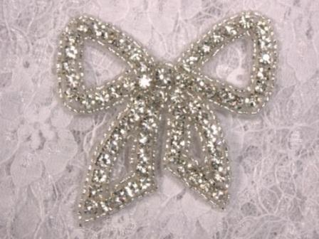 HB16 Rhinestone Bow Beaded Hair bow-hair,bow,hairbow,rhinestone,beaded