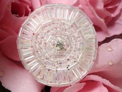 0367 Crystal Rhinestone Beaded Applique 1.5"-crystal,rhinestone,beaded,applique