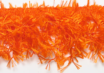 D6020  Neon Orange Hairy Gimp 48" Pre-cut Trim  Available in 3 Colors-embellishment,sequin,beaded,beads,applique,trim,motif,fringe,hairy,gimp,orange
