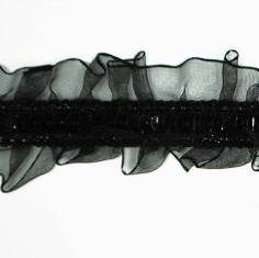 E6196 Black Organza Sequin Sewing Craft Trim 1.5"
