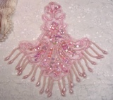 0199 Pink Venice Lace Sequin Beaded Appliques