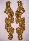 Gold 14.75" Mirror Pair Sequin Beaded Appliques 0193